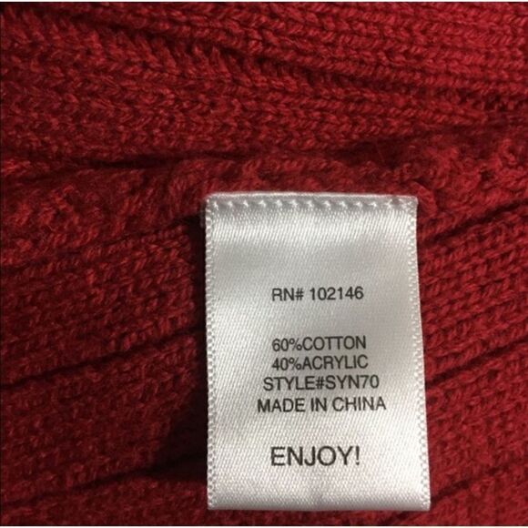 Michael Stars NWT Enjoy! Red Knit Sweater Size L - Picture 12 of 12